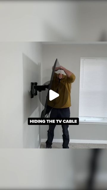 Scott on Instagram: "Hiding the TV Cable #tutorial" Hidden Extension Cord, Hidden Tv Cables, How To Hide Tv Cables On Wall, How To Hide Cables, How To Hide Tv, Tv Cable Hiding Ideas, Tv Cord Hiding Ideas, Tv Wire Hiding Ideas, How To Hide Tv Cords Mounted Tv