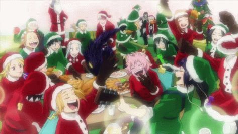 My Hero Academia Gif, Anime Christmas, Class 1 A, Christmas Icons, Anime Wall Art, Izuku Midoriya, Christmas Background, Christmas Pictures, Christmas Wallpaper