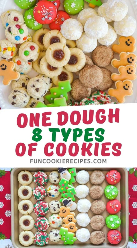 Basic Cookie Dough, Recipes Christmas Cookies, Fun Cookie Recipes, Cookie Recipes Christmas, Christmas Cookie Recipes Holiday, Christmas Baking Cookies, Basic Cookies, Easy Christmas Cookie Recipes, Christmas Baking Recipes