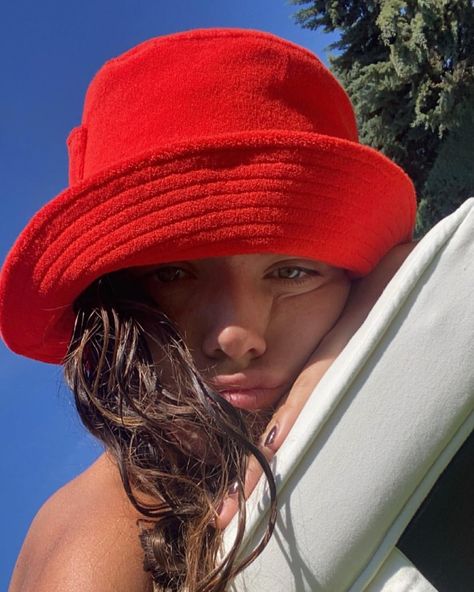 Red Bucket Hat, Ivory Hat, Bucket Hat Design, Black Fedora, Rancher Hat, Lack Of Color, Color Wave, Terry Towel, The Wave