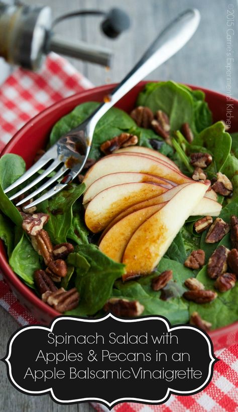 Spinach Salad With Apples, Apple Pecan Salad, Salad With Apples, Pecan Salad, Apple Pumpkin, Get Ready For Fall, Homemade Salads, Salad Pasta, Fresh Spinach