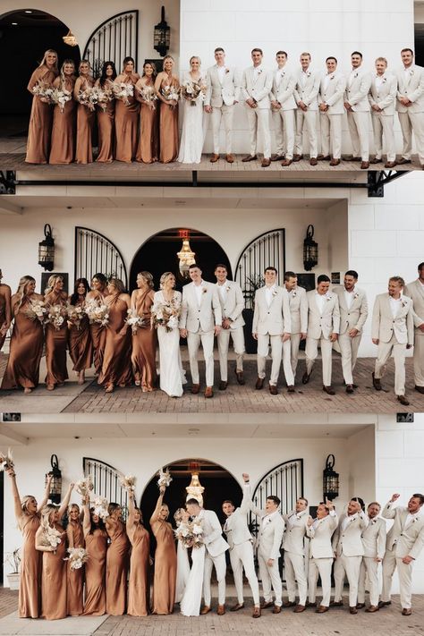 Wedding Groomsmen Attire, Silk Bridesmaid Dresses, Neutral Wedding Colors, Tan Wedding, Kentucky Wedding, Wedding Groomsmen, Bridesmaid Dress Colors, Dream Wedding Ideas Dresses, Neutral Wedding