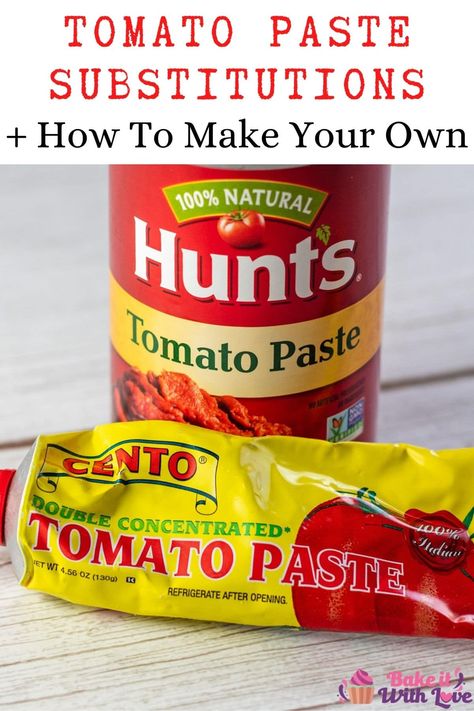 Best tomato paste substitute pin with text header. Tomato Paste Uses, Homemade Tomato Paste, Plum Tomatoes, Tomato Paste, Family Favorite Meals, Quick Easy, No Cook Meals, Cooking Time, A Food