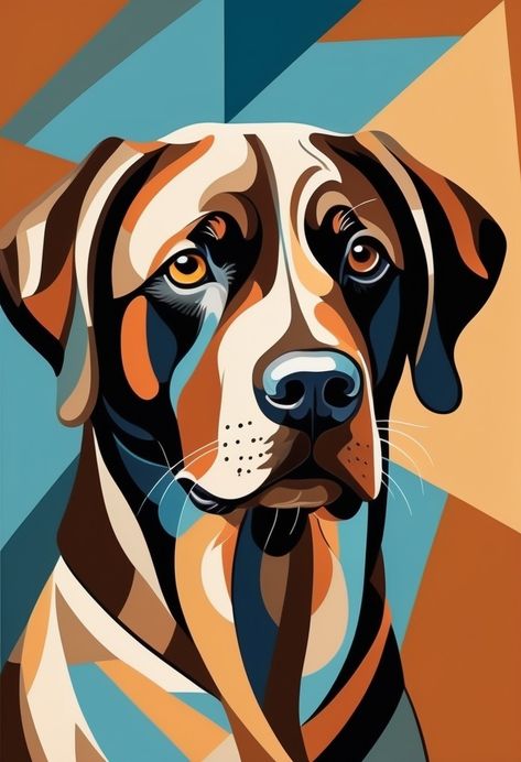 Dog Painting Pop Art, Dog Design Art, Dog Stencil, Vector Portrait Illustration, Wpap Art, Whimsical Art Paintings, Pop Art Images, Abstract Animal Art, Dog Pop Art