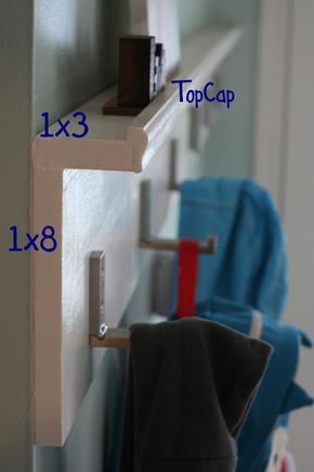 Bathroom Shelf With Hooks, Diy Coat Rack, Kids Organization, Shelf With Hooks, Diy Coat, Mud Rooms, Entry Ways, Bus Life, Entryway Ideas