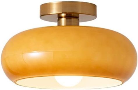 ZALORD Nordic Vintage Ceiling Light Fixture Denmark Mid Century Modern Nostalgia Semi Flush Mount Ceiling Light with Orange White Glass Shade for Restaurant Cafe Loft Bedroom Hallway 10.6inch - Amazon.com Hallway Ceiling Light Fixtures, Mid Century Modern Ceiling Light, Vintage Ceiling Light Fixtures, Vintage Ceiling Light, Hallway Light Fixtures, Light Fixtures Bedroom Ceiling, Vintage Ceiling Lights, Glass Ceiling Lamps, Glass Ceiling Lights