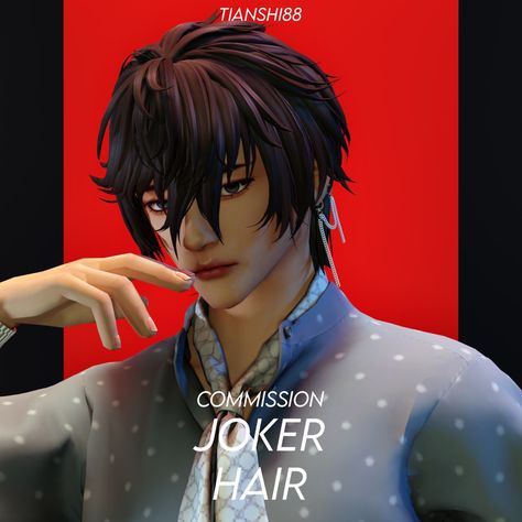 Sims 4 Cc Japanese Hair Male, Sims 4 Japanese Hair Cc, Joker Hair, Sims 4 Cc Patreon, False God, Cc Patreon, Cc Shopping, Sims 4 Anime, Girly Pop