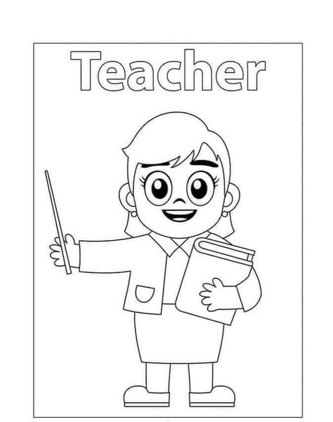 Teacher Community Helper, Community Helpers Preschool Art, Community Helper Worksheet, Community Helpers Coloring Pages, Teacher Coloring Pages, Community Helpers For Kids, Community Helpers Worksheets, English Advanced, Peanut Butter Rice Krispie Treats