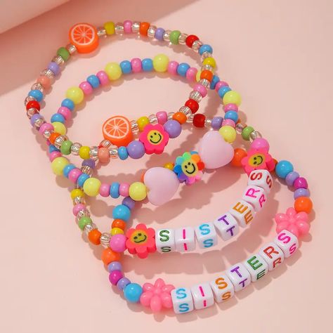 Bracelets Preppy, Kids Bead Bracelet, Jelly Purse, Preppy Bracelets, Preppy Jewelry, Bracelets Design, Diy Bracelet Designs, Easy Diy Jewelry, Kids Bracelets