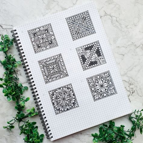 Square Grid Mandala, Grid Mandala, Square Mandala, Micron Pen Art, Acrylic Painting Inspiration, Doodle Art Flowers, Easy Mandala Drawing, Design Art Drawing, Persian Art Painting