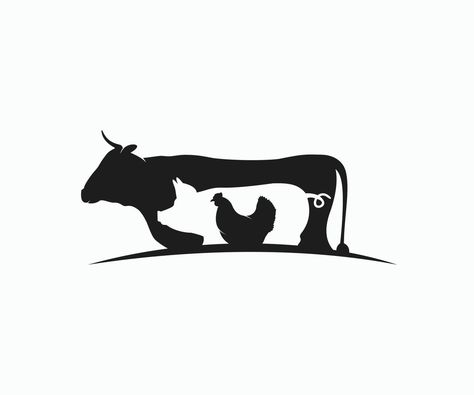 Chicken Stencil, Chicken Icon, Cow Pig Chicken, Cow Logo, Animal Stencil, Animal Icon, The Cow, Farm Animals, Vector Art