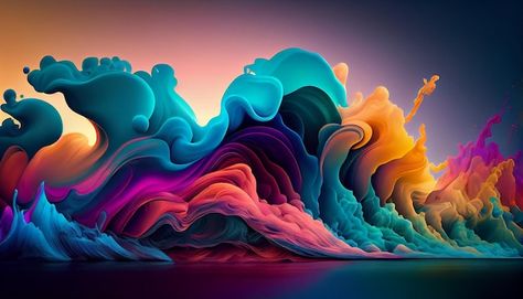 Vibrant colors flow in abstract wave pat... | Free Photo #Freepik #freephoto #ai-generated #fractal #fantasy #mystery 3d Wallpaper For Laptop, 3d Wallpaper For Pc, 3d Wallpaper For Mobile, Small Business Website Design, Hd Wallpapers For Pc, Very Beautiful Flowers, Laptop Wallpaper Desktop Wallpapers, Free Background Images, Colorful Aesthetic