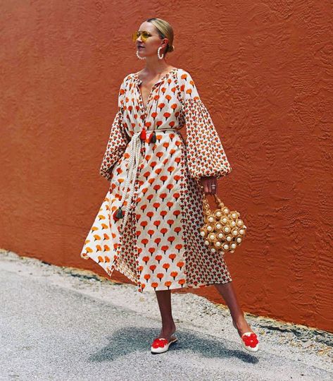 A I S H®️ on Instagram: “@blaireadiebee in the Marigold Pushkin Dress. #bestseller #ss19 #marigoldprint #aishlife” How To Have Style, Blair Eadie, Atlantic Pacific, Mode Kimono, Cover Ups, Fashion Weeks, Fashion Tips For Women, Mode Inspiration, Red Shoes