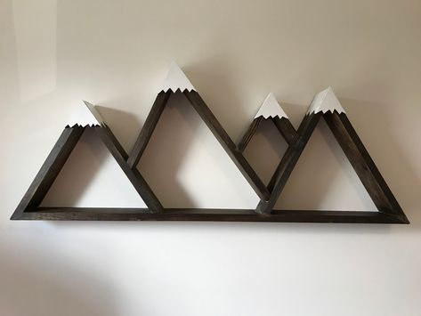 Can you believe this was only our second DIY project? 🔨 This was the key piece for Hector’s Nursery 👶🏼 Sammy didn’t even had the right tools back then 🤪 Let’s just say we have learned some tricks. Swipe to see the artist. Would you guys want to see a tutorial? Mountain Shelf, Adventure Decor, Rustic Wooden Shelves, Modern Shelf, Industrial Shelving, Rustic Shelves, Beautiful Coffee, Small Vase, Wooden Shelves