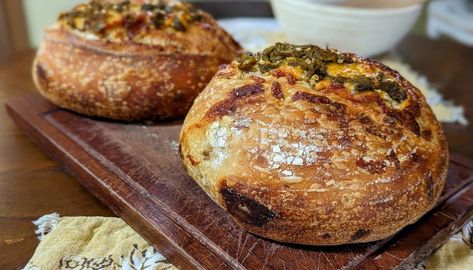 Green Chili Sourdough Bread, Roasted Chili Peppers, Cheese Sourdough, Hatch Green Chili, Sourdough Breads, High Protein Flour, Sourdough Bagels, Discard Recipe, Sourdough Bread Starter