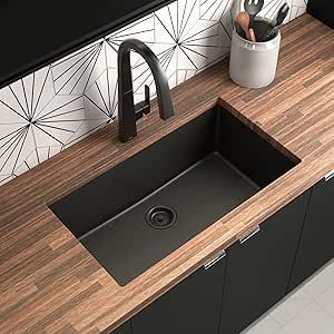 Black Undermount Kitchen Sink, Black Sink Kitchen, Kitchen Sink Granite, Granite Sinks, Undermount Stainless Steel Sink, Black Kitchen Sink, Granite Kitchen Sinks, Black Sink, Double Bowl Kitchen Sink