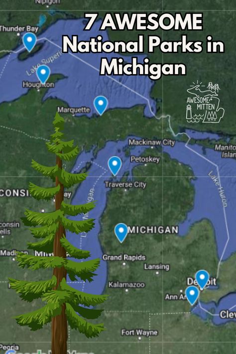 Michigan is home to ONE National Park, TWO National Lakeshores, and a handful of other National Park Sites that you'll want to add to your summer bucket list! Midwest Getaways, Manistee National Forest, Michigan State Parks, Michigan Adventures, Michigan Road Trip, Mackinaw City, Isle Royale National Park, Michigan Vacations, Traverse City Michigan