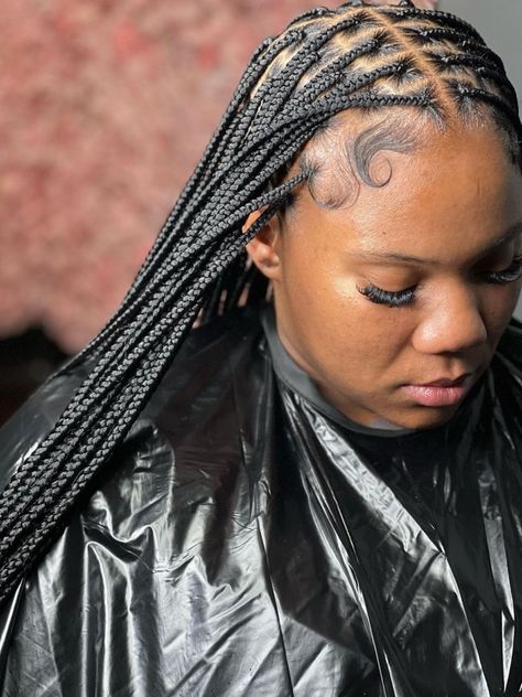 @slayedbytink Cross Braids Hairstyles, Criss Cross Braids, Keys Braids, Cross Braids, Girls Braided Hairstyles Kids, Alicia Keys Braids, Box Braid Hair, Box Braids Hairstyles For Black Women, Braided Cornrow Hairstyles