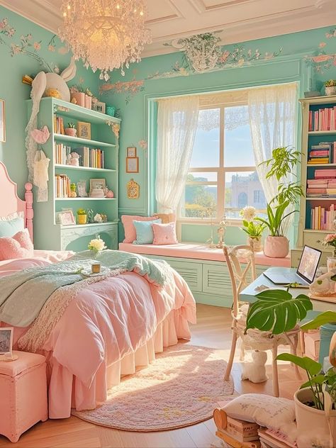 Pastel Room Aesthetic, Pastel Room, Interior Exterior, Room Decor