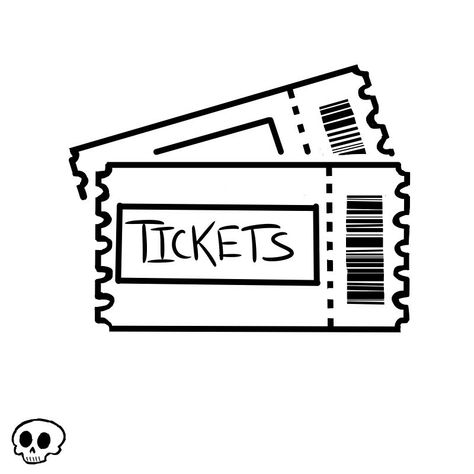 Concert Ticket Drawing, Ticket Doodle, Tickets Drawing, Ticket Design Ideas, Ticket Illustration, Bus Logo, Ticket Drawing, Bubble Waffle, Cinema Ticket