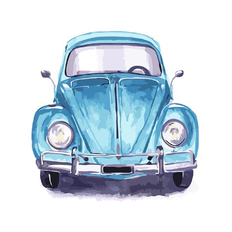 Color Pencil Illustration, Vw Art, Coloring Book For Adults, Color By Numbers, Color By Number, Happy Paintings, Car Drawings, High Art, Mini Canvas Art