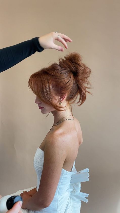 ✨Big tousled updo✨ on @julia.hatchh with @hairby_chrissy and @habitevents #kimkhair #bridalhair #updo #highupdo #bridalhairinspo… | Instagram Wedding Updo With Extensions, High Updos, Hairby Chrissy, Tousled Updo, Bridal Hair Half Up, 25th Bday, High Updo, Disco Wedding, 90s Hair