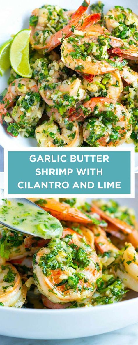 Easy Garlic Shrimp, Lime Shrimp Recipes, Buttered Shrimp Recipe, Planned Meals, Seafood Delight, Pescatarian Diet, Cilantro Recipes, Shrimp Recipes Healthy, Shrimp Dinner