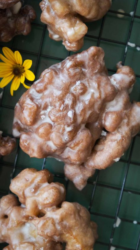 Gluten Free Apple Fritters - Molé in the Wall Almond Flour Apple Fritters, Gluten Free Fritters Recipe, Baked Apple Cider Donuts Recipe Gluten Free, Apple Fritter Gluten Free, Gluten Free Apple Fritters Baked, Paleo Apple Fritters, Gf Apple Fritters Recipe, Gf Apple Fritters, Gluten Free Apple Fritter Bread