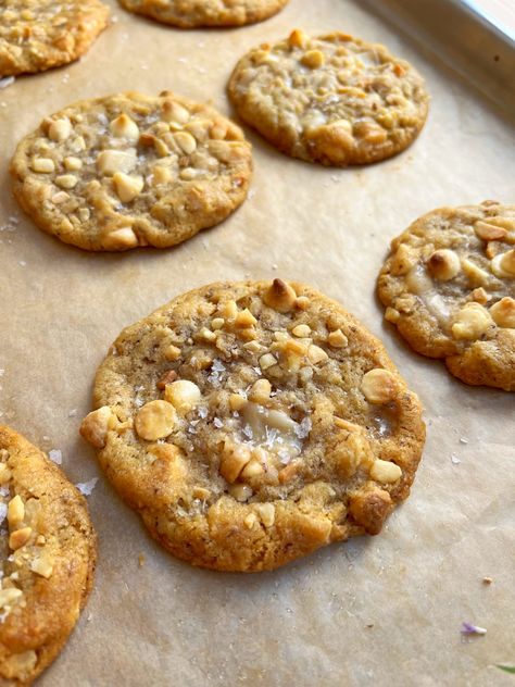 Chocolate Chip Macadamia Nut Cookies, White Chocolate Chip Macadamia Nut Cookies, Macadamia Nut Cookies, Nut Cookies, Breakfast Sweets, Aip Recipes, Gf Desserts, Fat Foods, Macadamia Nut