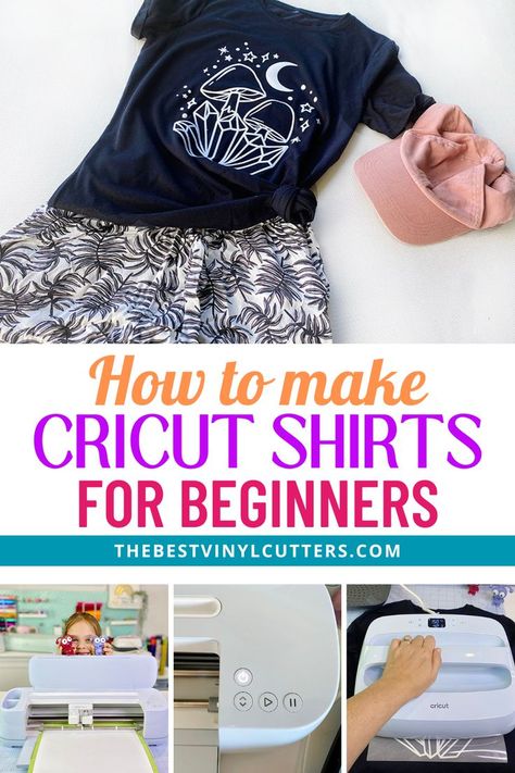 How To Make Cricut Shirts For Beginners Make Shirts With Cricut, Shirts With Cricut, How To Make Iron, Tshirt Printing Business, Cricut Iron On Vinyl, Cricut Shirts, Heat Press Vinyl, Cricut Machine, Cricut Tutorials