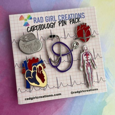 Medical Pins, Nursing School Motivation, Med School Motivation, Nursing Accessories, Circulatory System, Anatomical Heart, Medical Aesthetic, Heart Pin, Cardiology