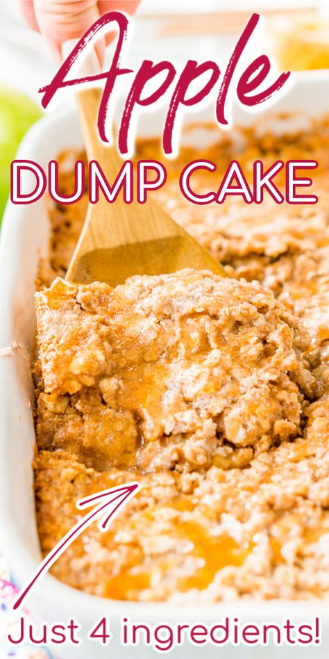 Bisquick And Apples Easy Recipes, Cake Box Apple Crisp, Can Apple Crisp Recipe, Apple Crisp Dump Cake Recipe, 4 Ingredient Apple Cake, Jiffy Cake Mix Apple Crisp, Dump Apple Crisp, Apple Crisp Easy 3 Ingredients, Apple Crisp Canned Apples