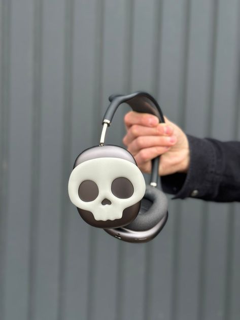 Gray Airpods Max ATTACHMENT / Headphone Case Y2k Accessories Cute Skull Cover, 3D Printing Airpods Max Attachment, Gothic Skeleton Gift - Etsy Latvia Airpods Max Case, Gothic Skeleton, Cute Skull, Headphones Design, Y2k Accessories, Airpods Max, Headphone Accessories, Accessories Cute, Headphone Stands