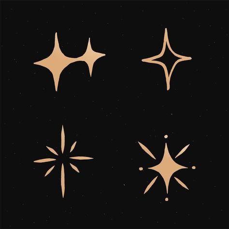 Space Stars Illustration, Magical Graphic Design, Celestial Graphics, Sparkle Illustration, Gold Sparkle Background, Adventure Drawing, Celestial Illustration, Illustration Elements, Space Doodles