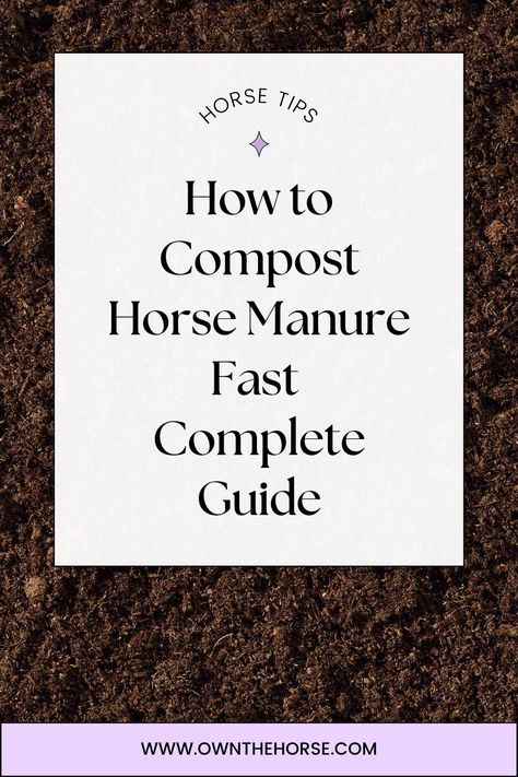 Composting horse manure is not only a great way to recycle waste and reduce your environmental impact, but it's also an excellent source of nutrients for your garden soil. However, the process of composting can take time and effort, and it can be difficult to know where to start. In this comprehensive guide, we'll walk you through the steps to composting horse manure quickly and effectively. Horse Manure Management, Equine Property, Compost Fertilizer, Compost Ideas, Allotment Planning, Manure Composting, Small Horse Barns, Manure Management, Petting Farm