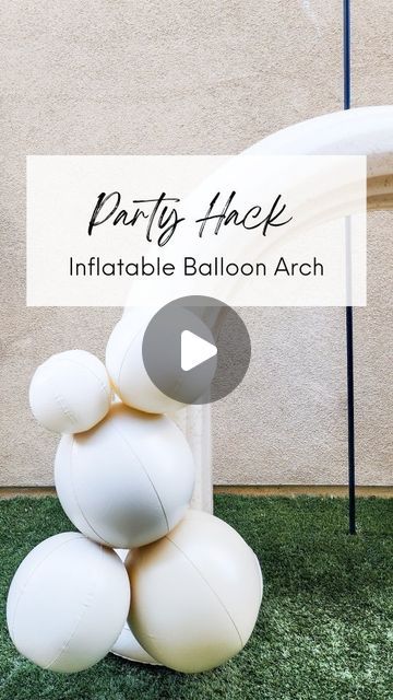 Melody Peralta | DIY + Motherhood + Holiday Inspo on Instagram: "Party Hack: Inflatable Balloon Garland Arch  Comment BALLOON for the link 🎈  Here are some of my favorite features: - Doubles as a sprinkler (just attach a hose) - 'Balloons' inflate as ONE piece (more colors coming) - Balloons are detachable and can be reused over and over - Arch comes in 2 styles - Takes 10 minutes to set up/ take down  This is perfect for indoor or outdoor parties! So excited for all the ways I'm going to use this beautiful garland and arch combo! 😍  . #partydetails #partyhacks #balloongarlands #balloonarches #momhacks #kidspartydecor #kidspartyinspo #minnidip #kidspartyinspiration #kidsbirthdayideas #targetmoms kids party decorations, balloon garland hack, balloon arch inspo, kids party ideas," Inflatable Party Ideas, Balloon Garland Outdoor, Balloon Arch Alternative, Fake Balloons, Sprinkler Diy, Garland Hack, Scale Decor, Party City Balloons, Balloon Arch Diy