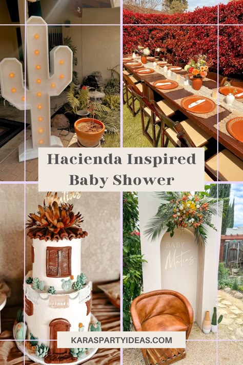 Neutral Fiesta Theme Party, Charro Baby Shower Theme, Mexican Baby Shower Ideas, Baby Shower Ideas Mexican Theme, Mexican Boho Baby Shower Theme, Hispanic Baby Shower Ideas, Spanish Baby Shower Theme, Terracotta Baby Shower Ideas, Mi Cielito Lindo Baby Shower Theme