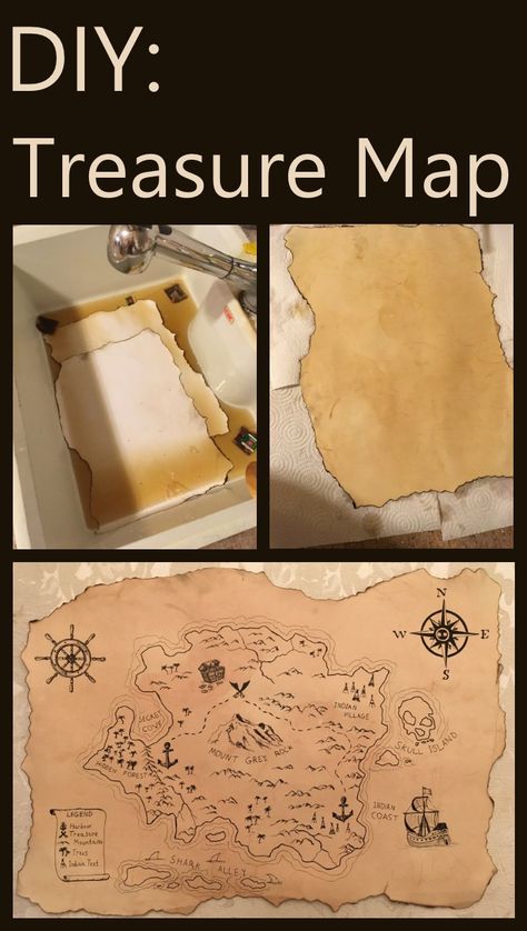 How to create an antique looking paper or scroll and how to draw a treasure map. Easy steps for creating an authentic looking old pirate map. Diy Treasure Map, Old Pirate Map, Treasure Maps For Kids, Old Pirate, Diy Pirate, Pirate Map, Pirate Activities, Pirate Treasure Maps, Pirate Crafts