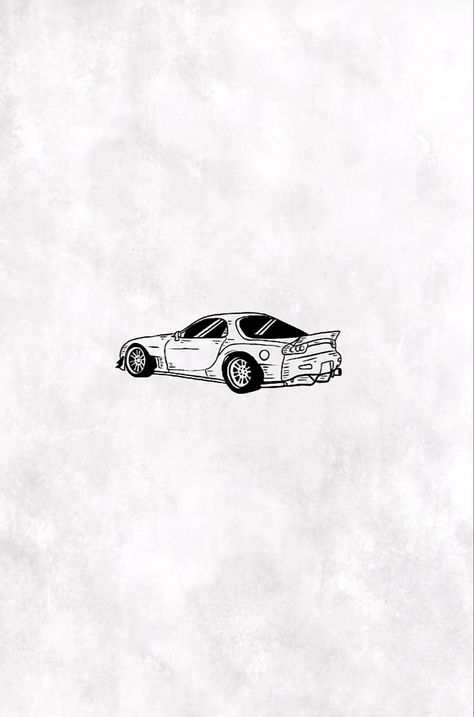 Drifting Car Tattoo, Supra Tattoo Ideas, Car Drifting Tattoo, Small Car Tattoos For Guys, Car Theme Tattoos, Jdm Car Tattoo Ideas, Car Minimalist Tattoo, Japanese Car Tattoo, F40 Tattoo