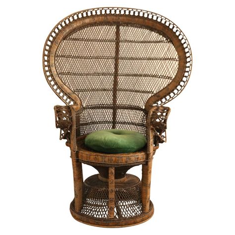 With a Knack for Grand Entrances, These Designers Create Spaces You Won’t Want to Leave - 1stDibs Introspective Style Ibiza, Patterned Armchair, High Back Armchair, Boho Chair, Peacock Chair, Throne Chair, Ibiza Style, High Priestess, Round Cushion