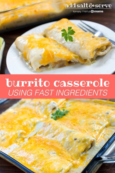 Frozen Burrito Casserole, Mexican Casseroles, Bean And Cheese Burrito, Hamburger Meals, Frozen Burritos, Burrito Casserole, Easy Enchiladas, Easy To Cook Meals, Frozen Breakfast