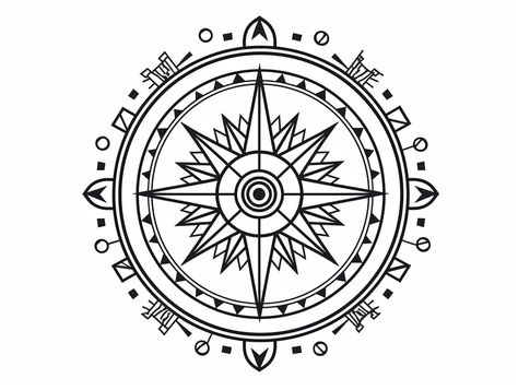 illustration of Compass coloring page for download Compass Worksheet, Drawings Of Compasses, Compass Rose Worksheet Free Printable, Compass Rose Activity 2nd Grade, Nautical Compass Svg, Cool Coloring Pages, Free Kids, Coloring Pages For Kids, Geography