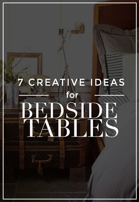 Your bedside table doesn’t have to be boring! Check out these fun and creative furniture options. Unique Bedside Table Ideas, Unique Bedside Table, Bedside Table Ideas, Unique Bedside Tables, Can Diy, Creative Furniture, Table Ideas, Bedside Tables, Organization Bedroom