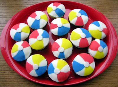 Beach Ball Cupcakes, Flavored Breads, Ball Cupcakes, Beach Ball Cake, Beach Ball Birthday, Ideas For Cupcakes, Summer Cupcakes, Cupcake Photos, Ball Birthday Parties