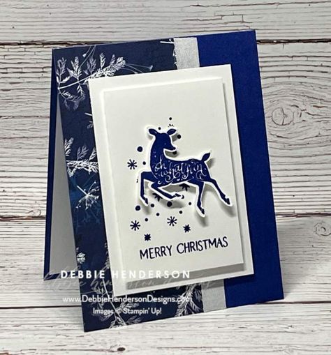 Reindeer Christmas Cards, Christmas In August, Deer Stamp, Reindeer Card, Sun Prints, Beautiful Christmas Cards, Stampin Up Christmas Cards, Christmas Card Crafts, Designer Paper