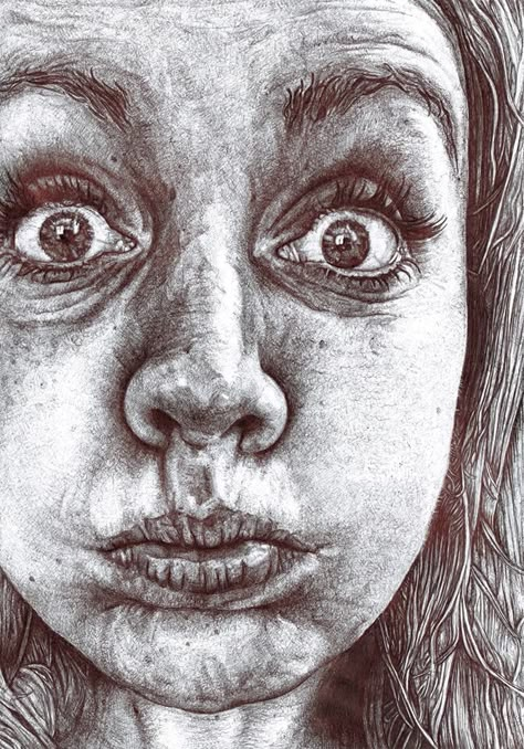 Funny face drawing in black biro. Ruth Bilham Art, Funny Face Portrait, Biro Portrait, Funny Face Drawings, Biro Drawing, Biro Art, Gcse Art Sketchbook, Portraiture Art, Face Portrait, Face Sketch