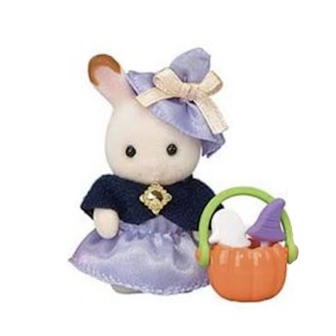 Bunny Calico Critter, Infp Aesthetics, Bunny Witch, Calico Critters Families, Calico Critter, Spooky Stickers, Png Aesthetic, Calico Critters, Halloween Icons