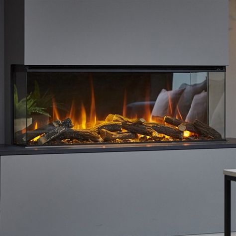 British Fires New Forest, Fire Ideas, Book Installation, Fireplace Feature Wall, Inset Electric Fires, Fireplace Beam, The New Forest, Electric Fire, Log Fires