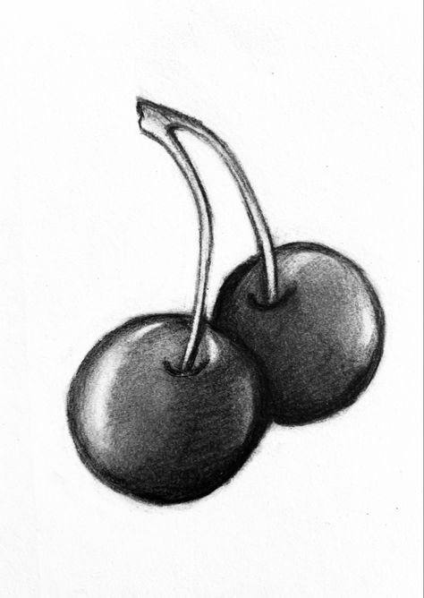 Drew Cherries with the Prismacolor Scholar Pencils. Working on smoother shading. #dailyart #drawing #cherries #pencildrawing #prismacolor #shading Cherry Sketch Pencil, Cherry Pencil Drawing, Cherry Drawing Pencil, Drawing Cherries, Cherry Drawing, Stippling Drawing, Host Stand, Value Drawing, Cool Easy Drawings