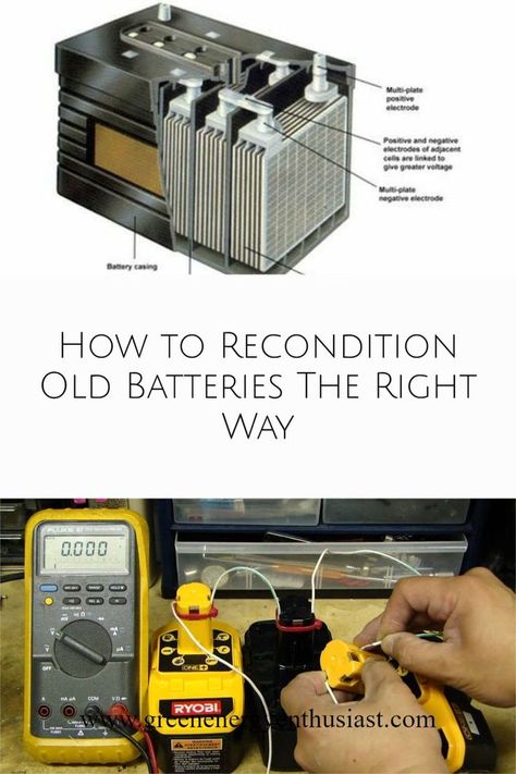 You can recondition everything from old automobile batteries to nearly every type of lead-acid battery, like deep cycle, solar, marine, golf cart, wheelchair, scooter, and forklift batteries. You can likewise recondition other types of batteries too like power tool batteries. #oldbatteries #batteryreconditioning #leadacid #batteryreconditioning #refurbishedbatteries #oldbatterybacktolife #reconditioningbatteries #howtoreconditionoldbatteries #howtoreconditiondeadbatteries #batteryreconditioning Car Battery Hacks, Battery Hacks, Recondition Batteries, Batteries Diy, Battery Repair, Car Batteries, Power Tool Batteries, School Communication, Lead Acid Battery